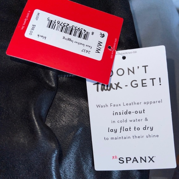NWT Spanx black faux leather legging size Medium high waisted style 2437 - Picture 11 of 16
